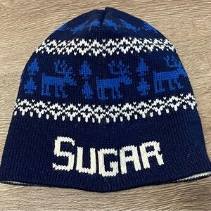 Vintage Icelandic Nordic Wool Ski Beanie Hat Duke Sports Womens Sugar